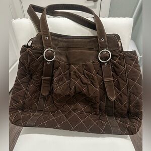 Brown Suede Tote Bag